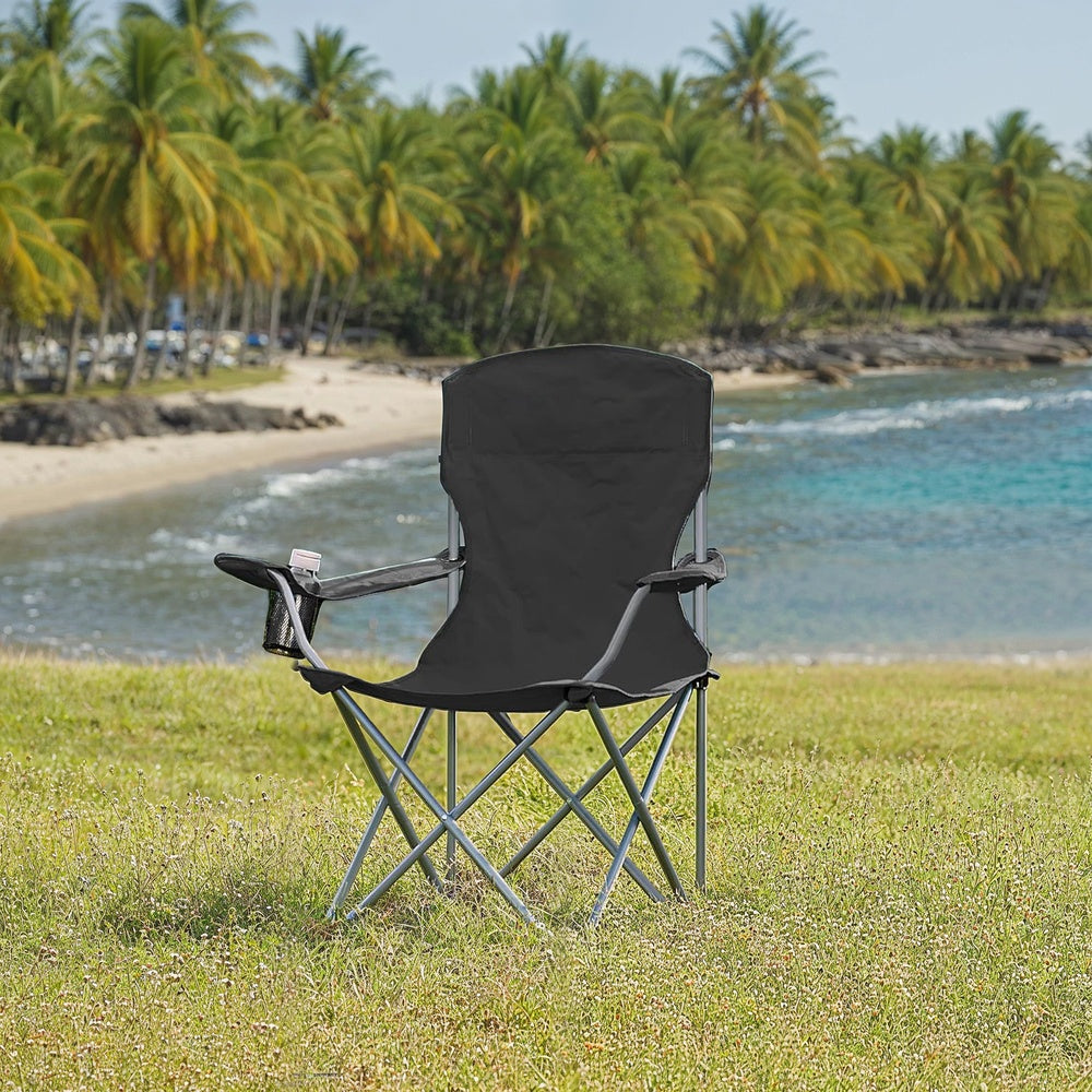 Set of 2 Folding Camping Chairs, Heavy-Duty Outdoor Chairs, with Cup Holder - image 12