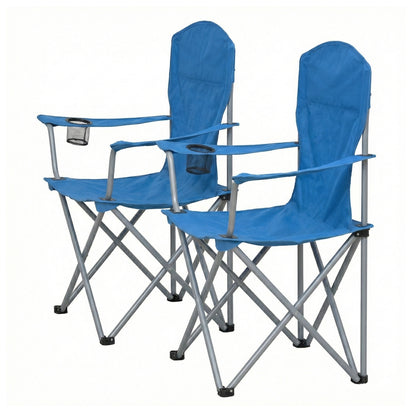 Set of 2 Folding Camping Chairs, Heavy-Duty Outdoor Chairs, with Cup Holder - image 14