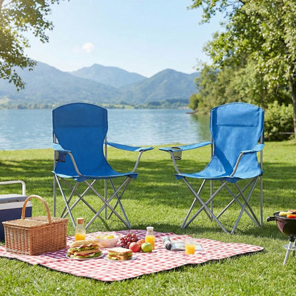 Set of 2 Folding Camping Chairs, Heavy-Duty Outdoor Chairs, with Cup Holder - image 15