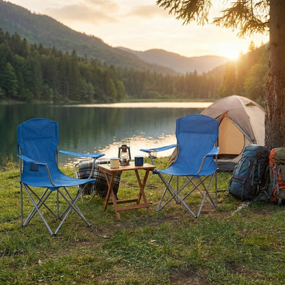 Set of 2 Folding Camping Chairs, Heavy-Duty Outdoor Chairs, with Cup Holder - image 16
