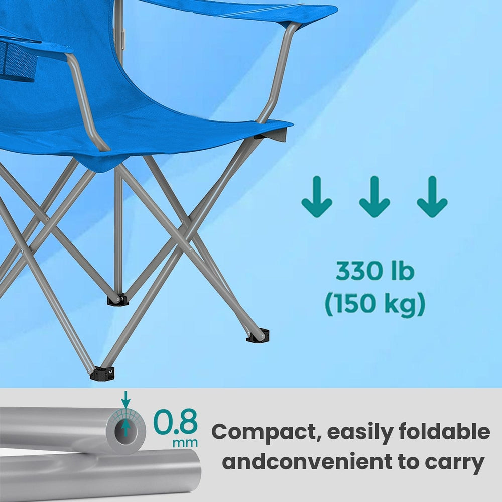 Set of 2 Folding Camping Chairs, Heavy-Duty Outdoor Chairs, with Cup Holder - image 18