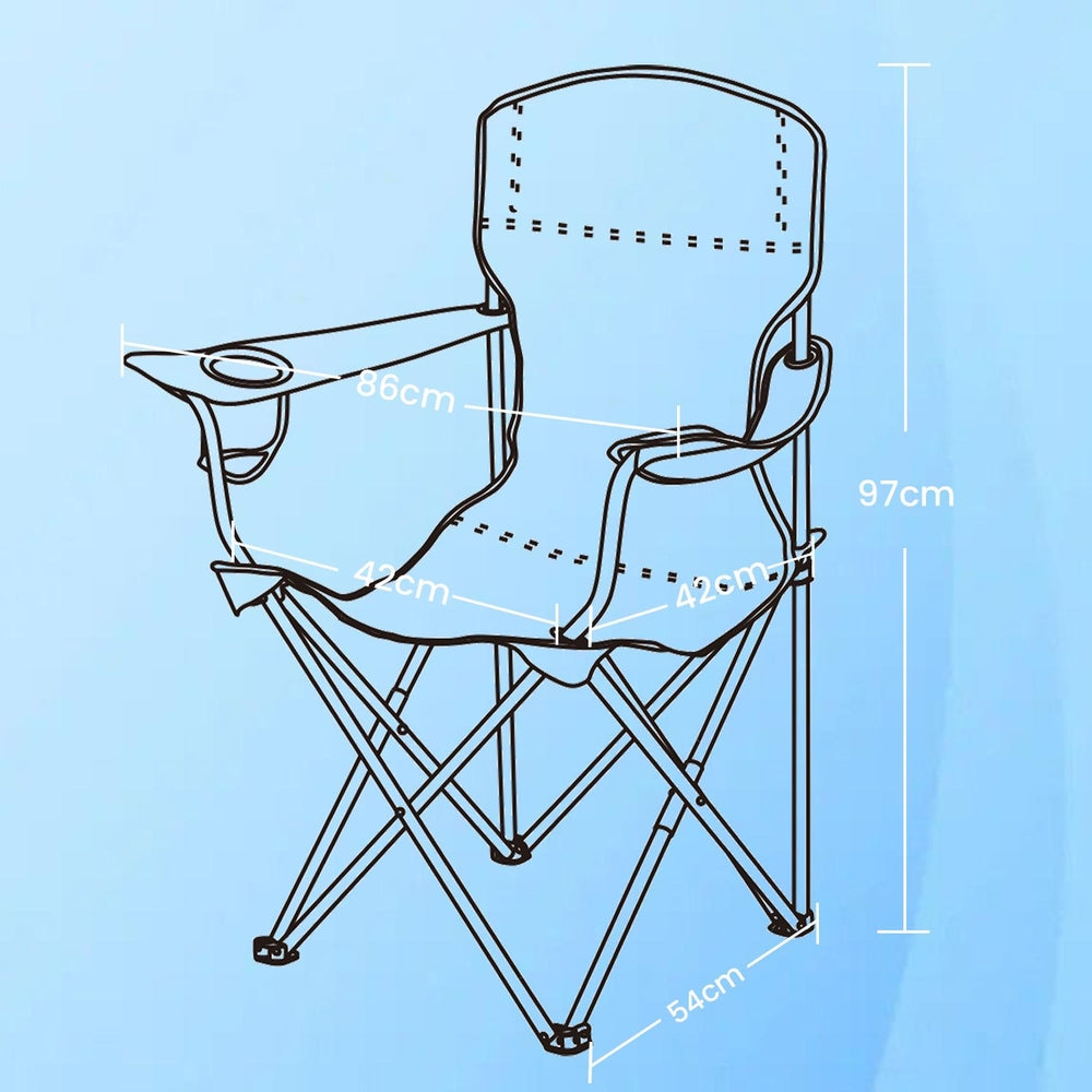 Set of 2 Folding Camping Chairs, Heavy-Duty Outdoor Chairs, with Cup Holder - image 19