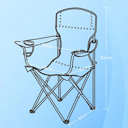Set of 2 Folding Camping Chairs, Heavy-Duty Outdoor Chairs, with Cup Holder - image 19