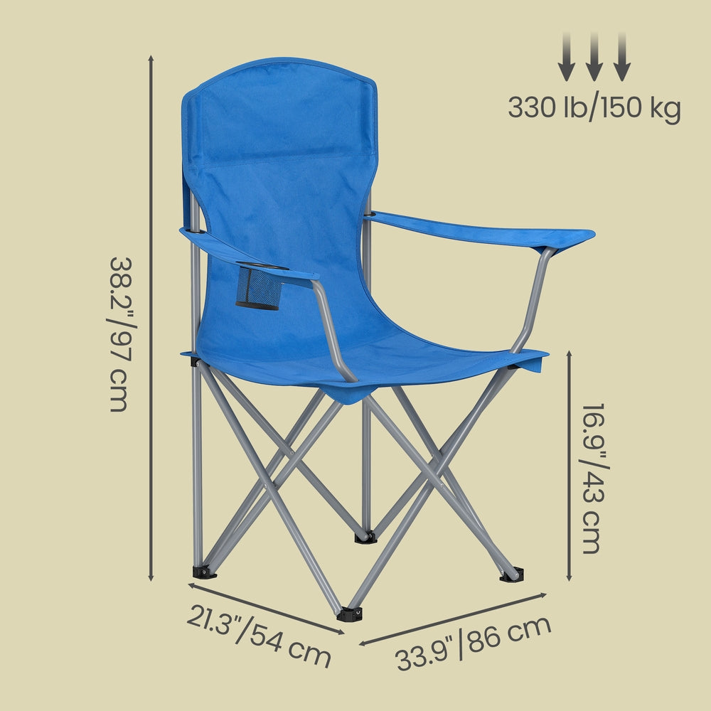 Set of 2 Folding Camping Chairs, Heavy-Duty Outdoor Chairs, with Cup Holder - image 20
