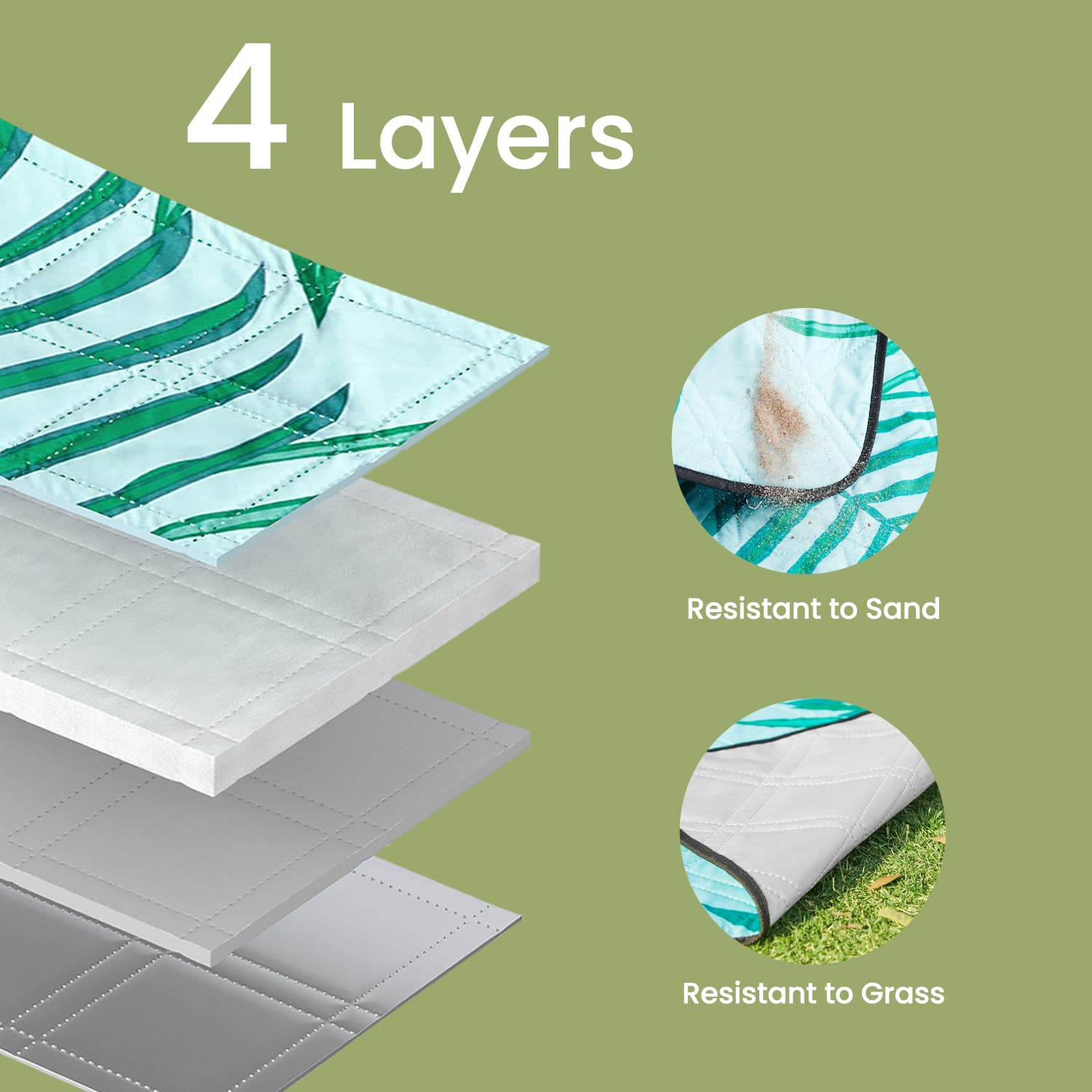 Picnic Blanket, 300 x 200 cm, Large Waterproof Picnic Mat for Camping - image 3