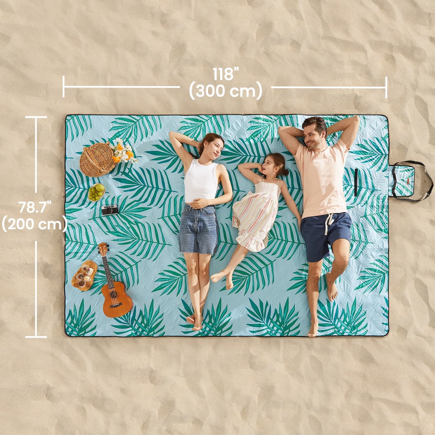 Picnic Blanket, 300 x 200 cm, Large Waterproof Picnic Mat for Camping - image 5