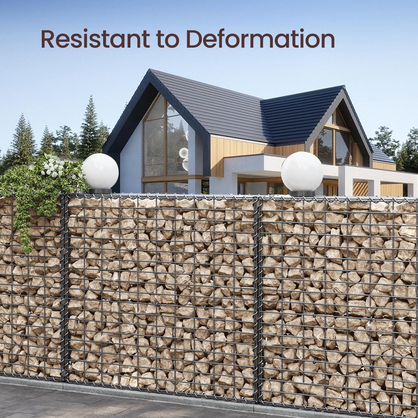Gabions, Metal Gabion Cage Basket with 100 x 95 x 30 cm Mesh for Stones, single pack - image 2
