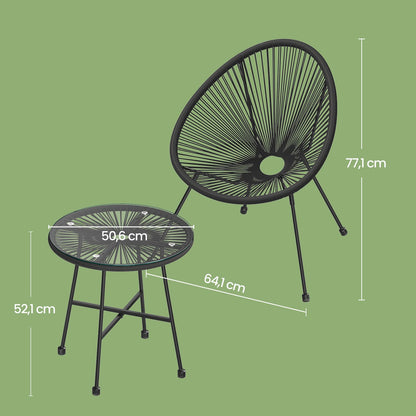 Garden Patio Furniture Set 3 Pieces, Acapulco Chair, Outdoor Seating - image 5