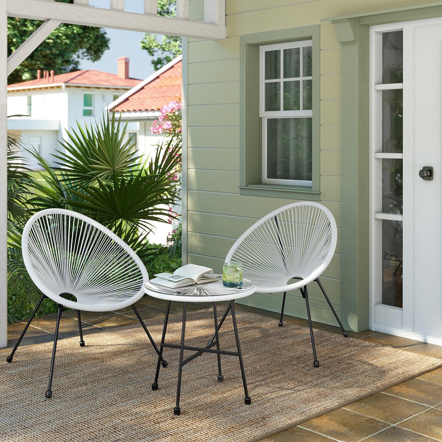 Garden Patio Furniture Set 3 Pieces, Acapulco Chair, Outdoor Seating - image 9