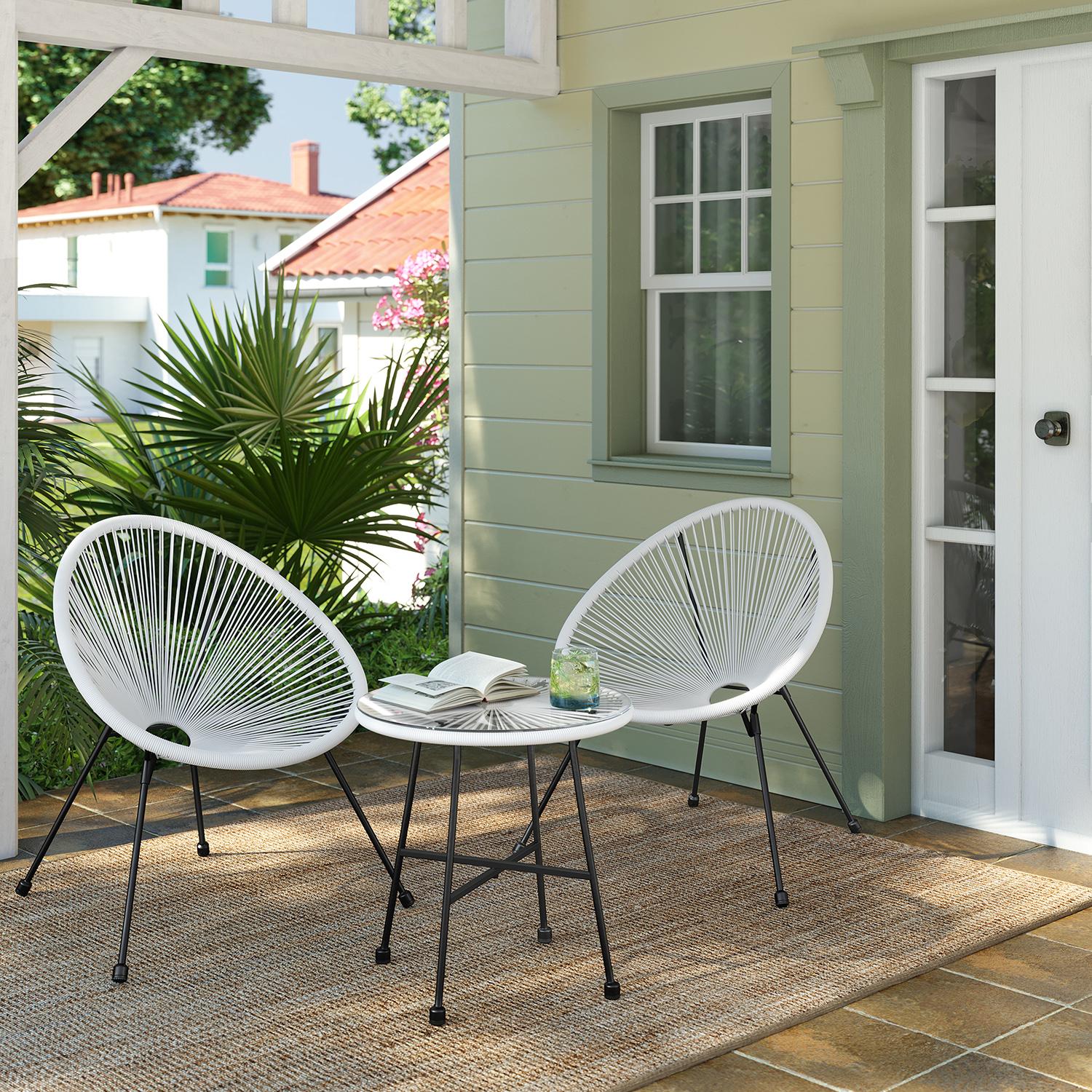 Garden Patio Furniture Set 3 Pieces, Acapulco Chair, Outdoor Seating - image 9