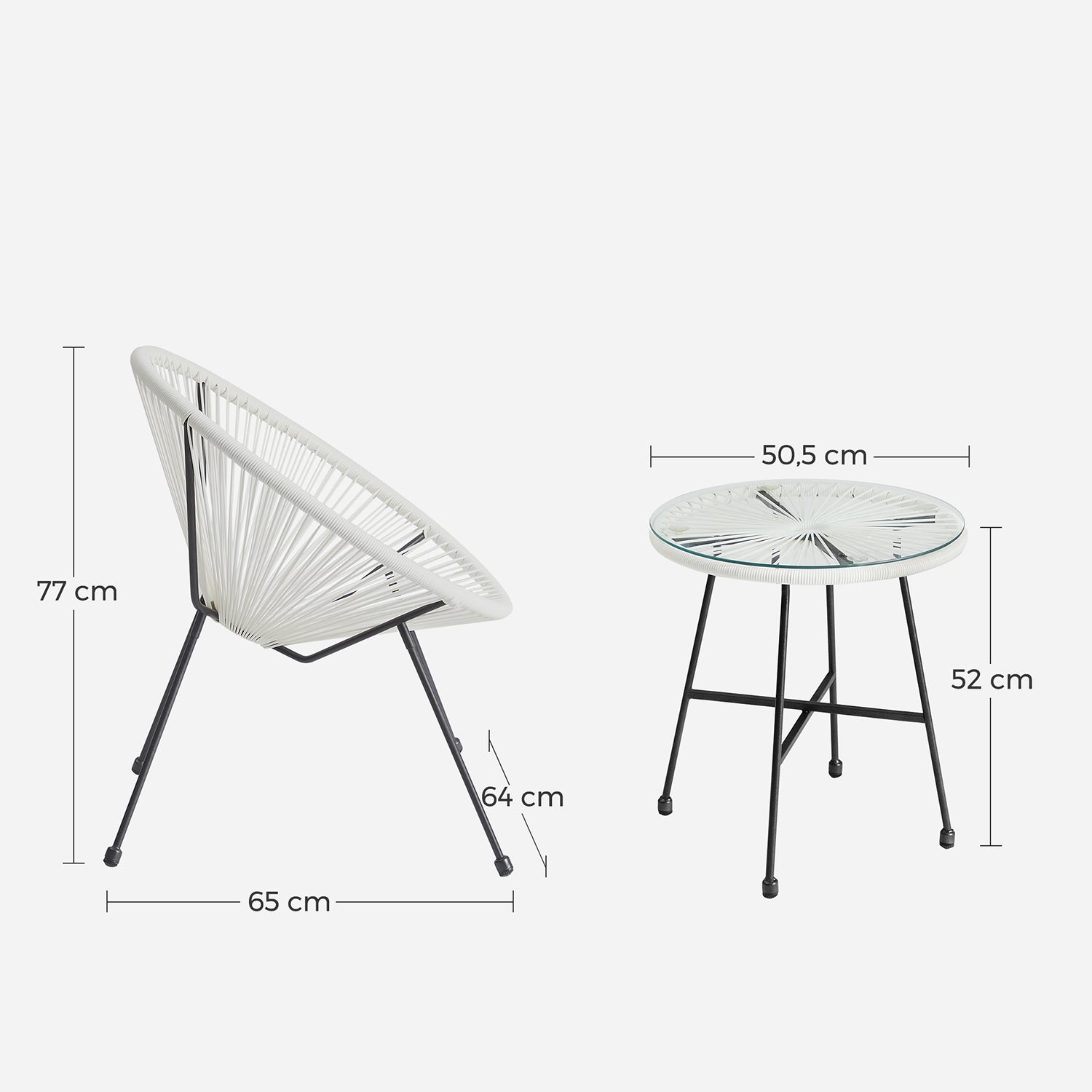 Garden Patio Furniture Set 3 Pieces, Acapulco Chair, Outdoor Seating - image 12