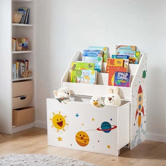 Toy Storage Rack, Kids Bookshelf and Toy Organiser with 3 Shelves, for Children's Room and Playroom - image 1