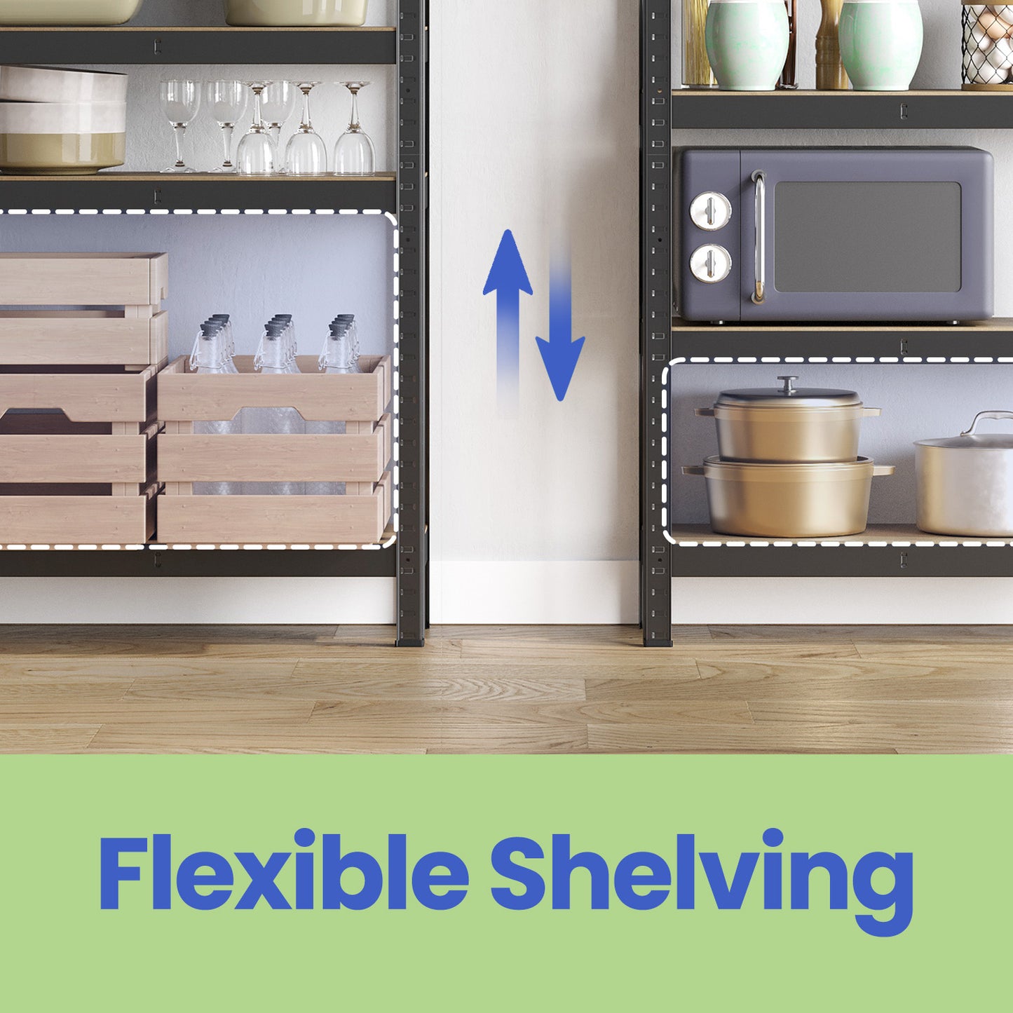 Garage Storage Shelving Set of 2, 40 x 90 x 180 cm, Silver - image 49