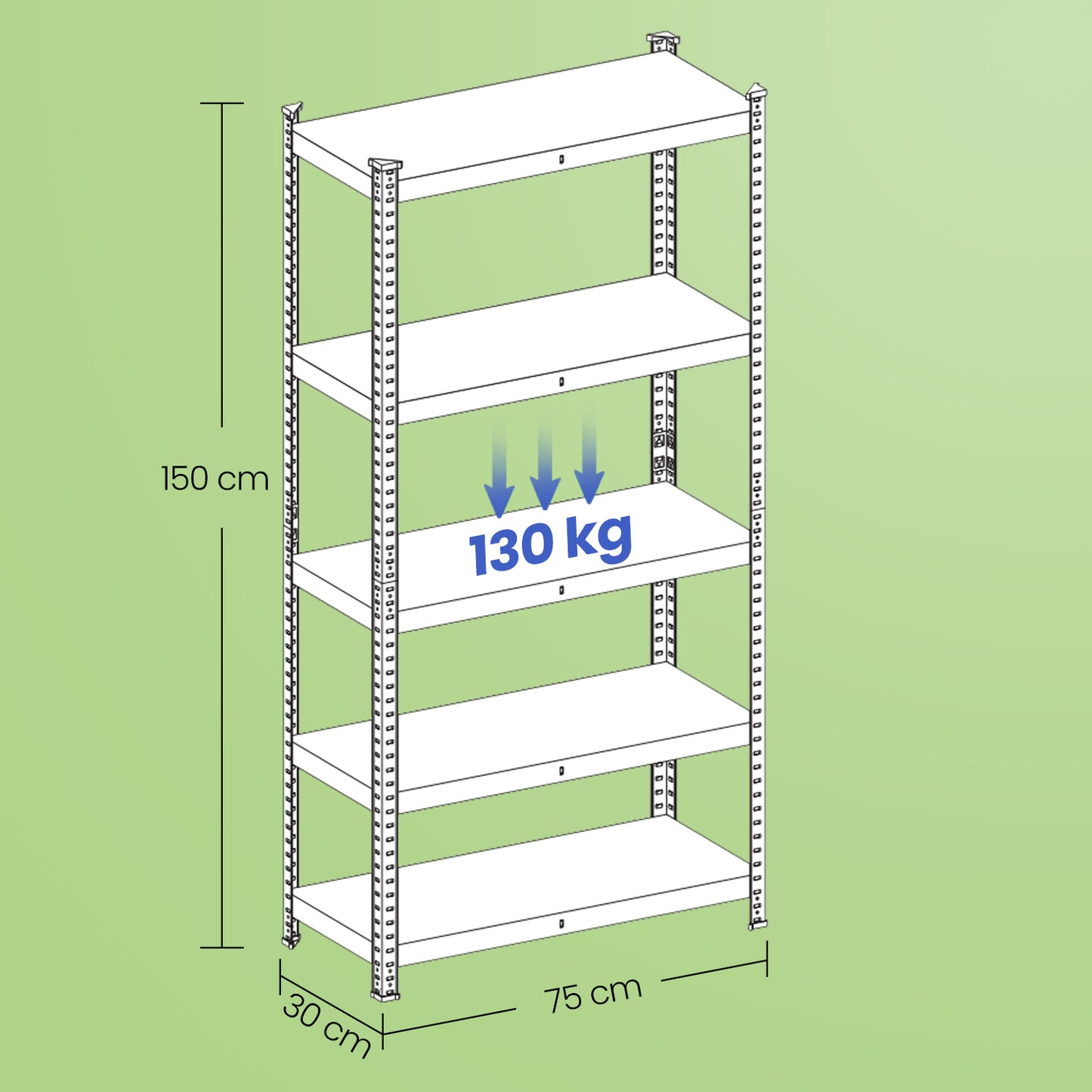 Garage Storage Shelving Set of 2, 40 x 90 x 180 cm, Silver - image 50