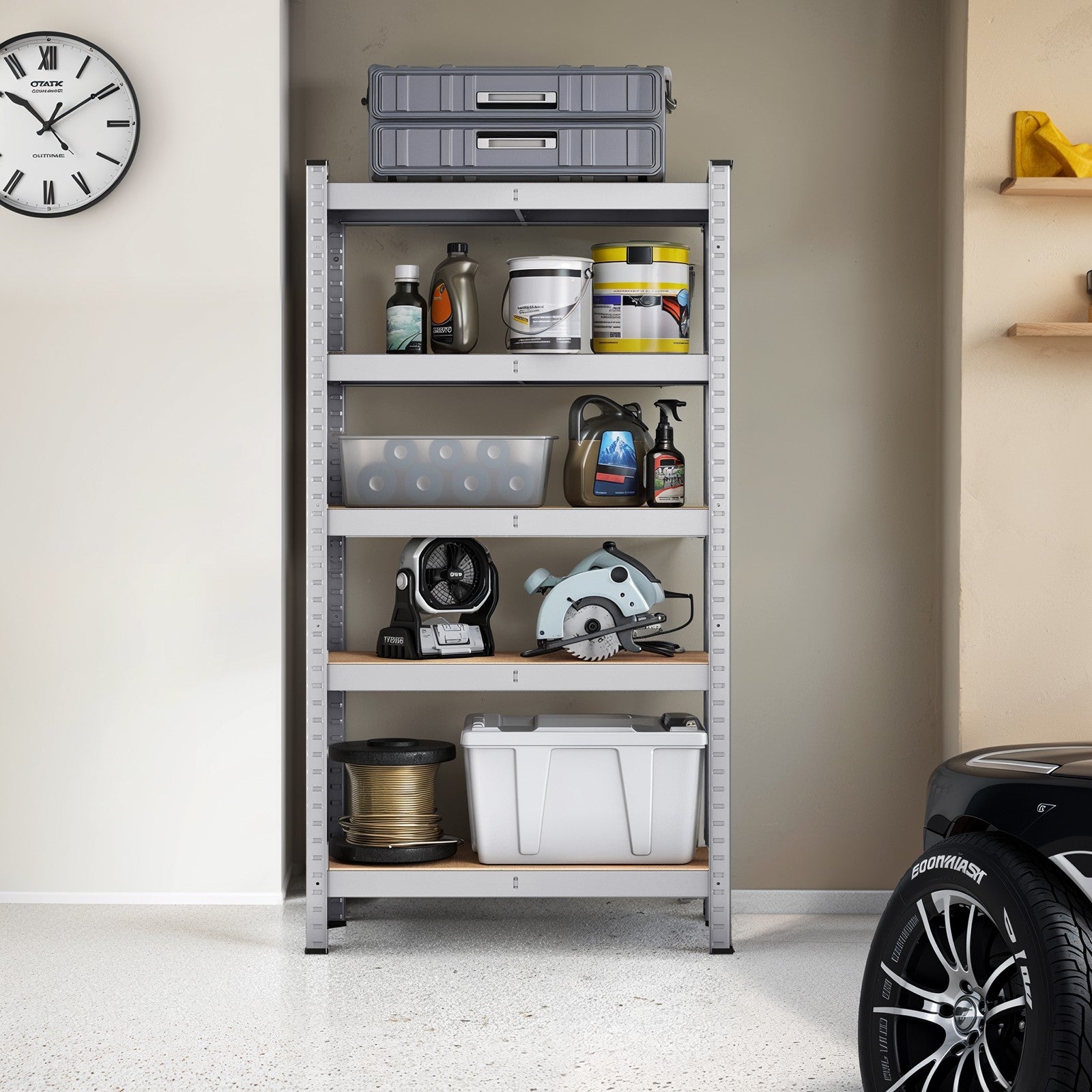 Garage Storage Shelving Set of 2, 40 x 90 x 180 cm, Silver - image 24