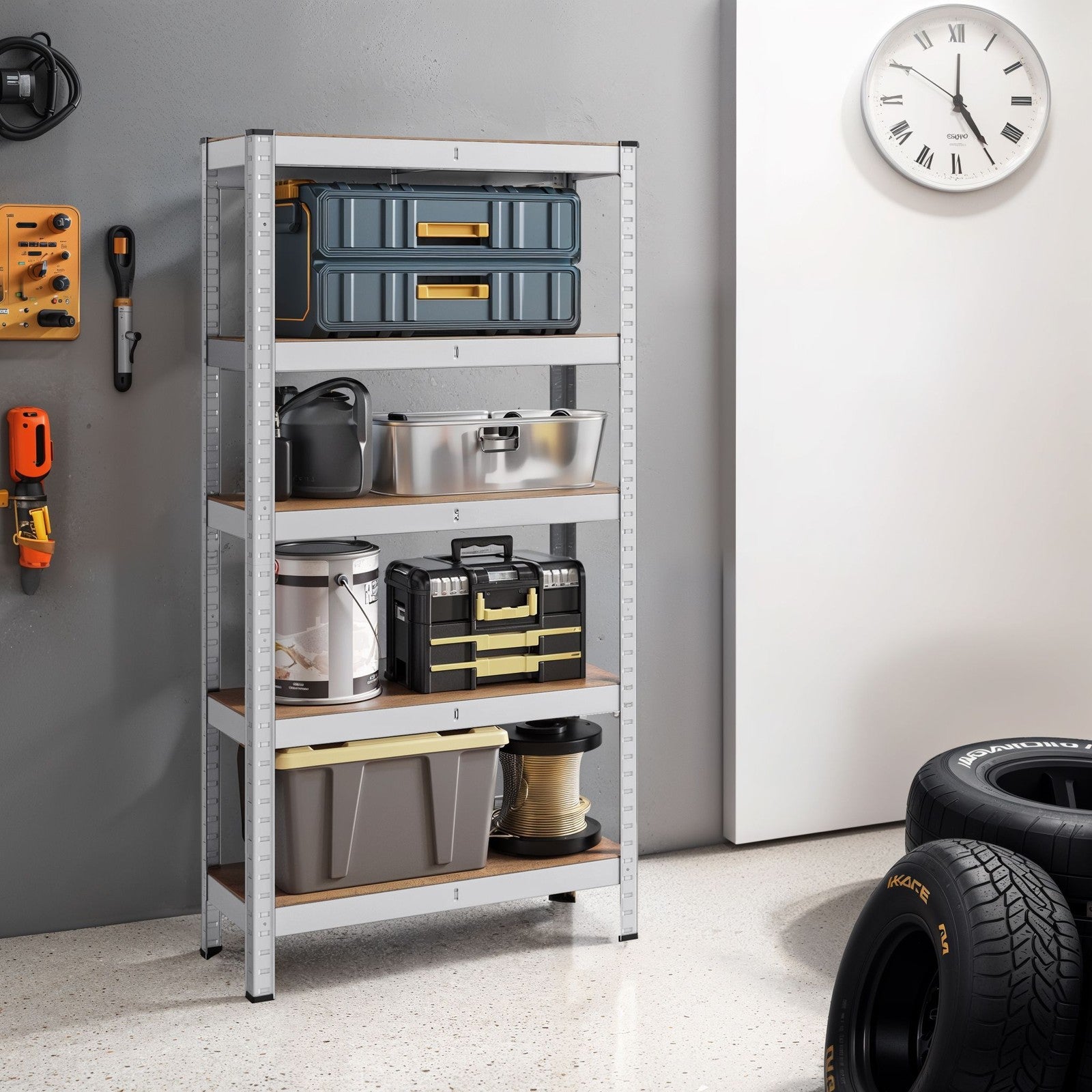Garage Storage Shelving Set of 2, 40 x 90 x 180 cm, Silver - image 25
