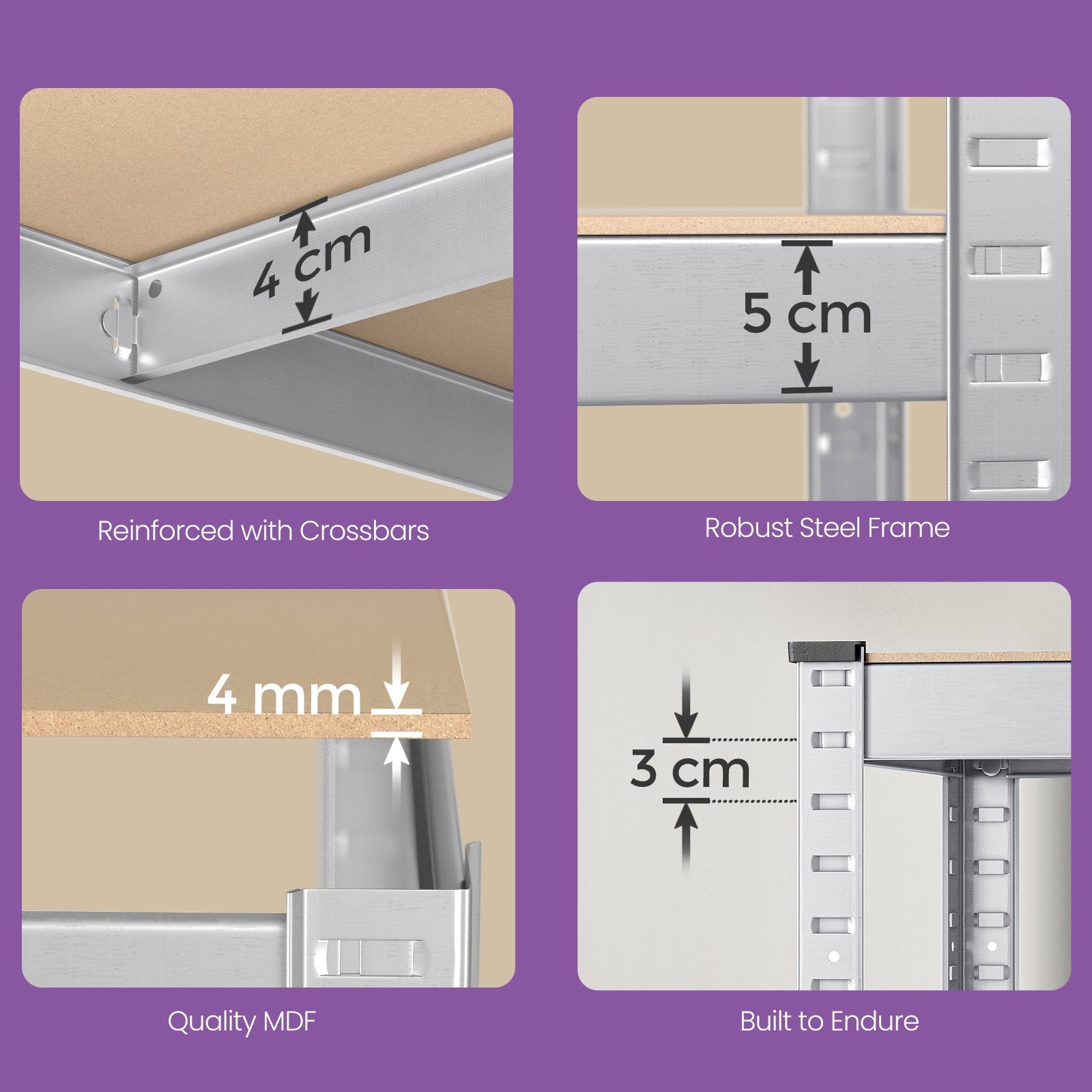 Garage Storage Shelving Set of 2, 40 x 90 x 180 cm, Silver - image 26