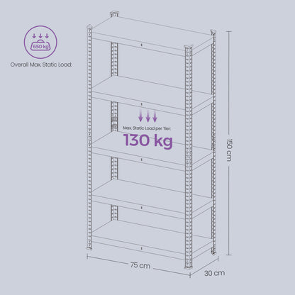 Garage Storage Shelving Set of 2, 40 x 90 x 180 cm, Silver - image 28