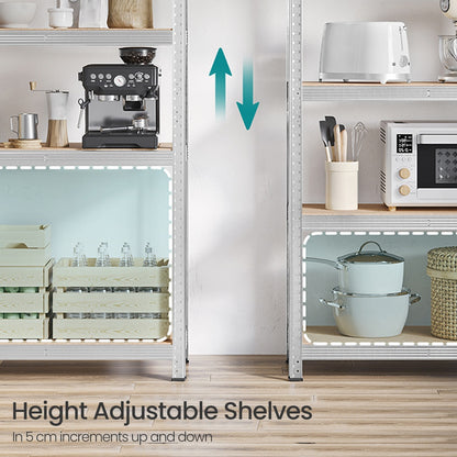 Garage Storage Shelving Set of 2, 40 x 90 x 180 cm, Silver - image 5