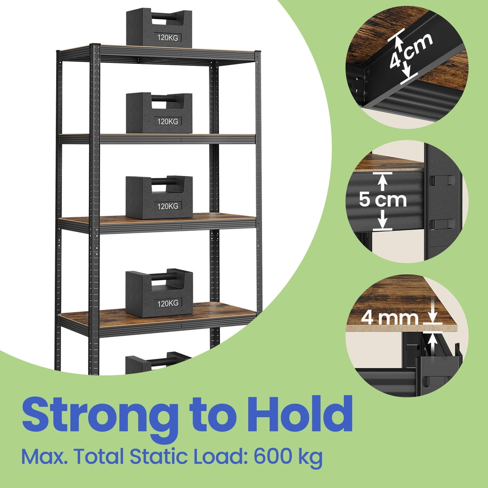 Garage Storage Shelving Set of 2, 40 x 90 x 180 cm, Silver - image 72