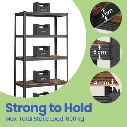 Garage Storage Shelving Set of 2, 40 x 90 x 180 cm, Silver - image 72