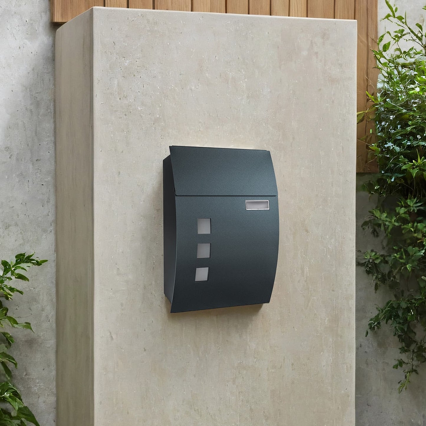 Mailbox, Letter Box with Viewing Windows, Nameplate - image 2
