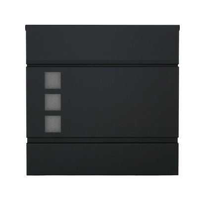 Modern Mailbox, Lockable Wall-Mounted Post Letter Box with Newspaper Holder, Easy to Install - image 1