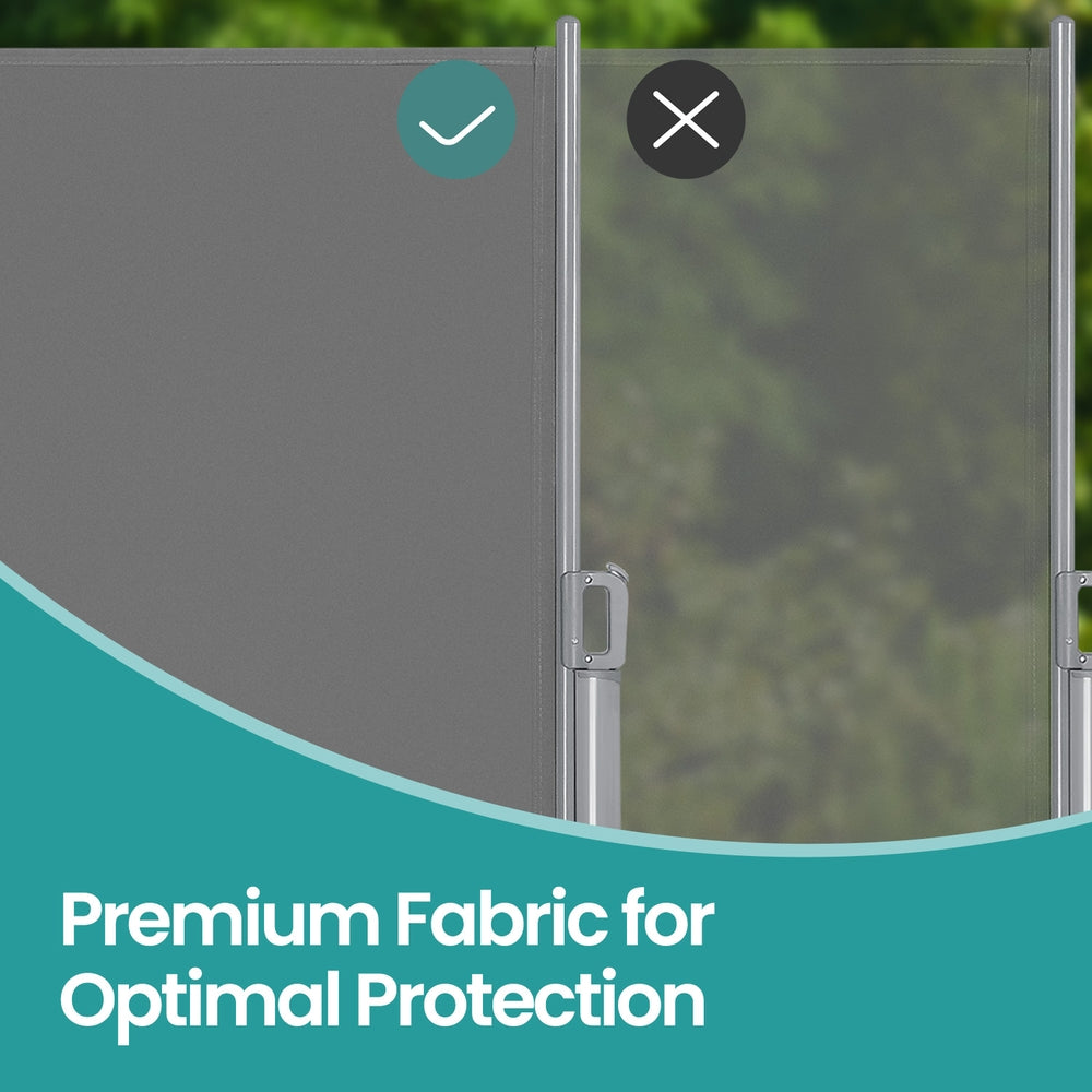 Retractable Side Awning with Aluminum Alloy Box, Privacy Screen and Sun Shade, for Balcony - image 3