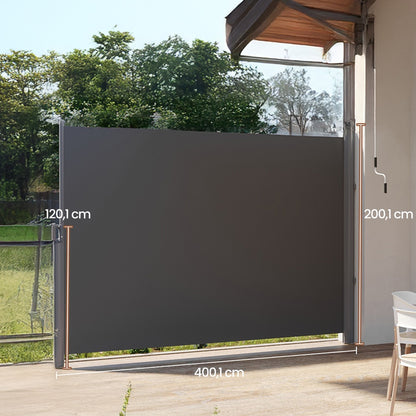 Retractable Side Awning with Aluminum Alloy Box, Privacy Screen and Sun Shade, for Balcony - image 4