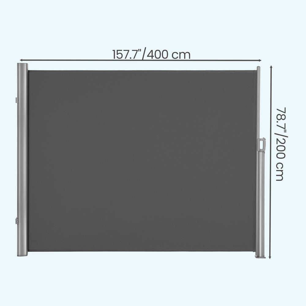 Retractable Side Awning with Aluminum Alloy Box, Privacy Screen and Sun Shade, for Balcony - image 6