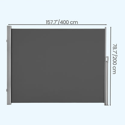 Retractable Side Awning with Aluminum Alloy Box, Privacy Screen and Sun Shade, for Balcony - image 6