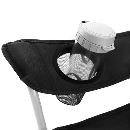 Set of 2 Blue Portable Camping Chairs with Armrest - image 14