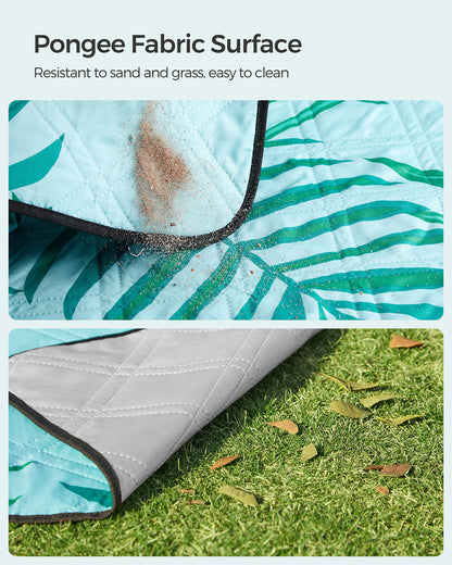 Picnic Blanket 200 x 200 cm Fern Pattern and Green - image 14