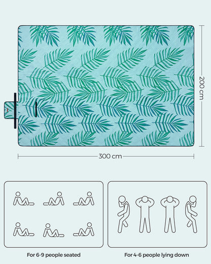 Picnic Blanket 200 x 200 cm Fern Pattern and Green - image 16