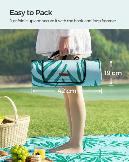 Picnic Blanket 200 x 200 cm Fern Pattern and Green - image 17