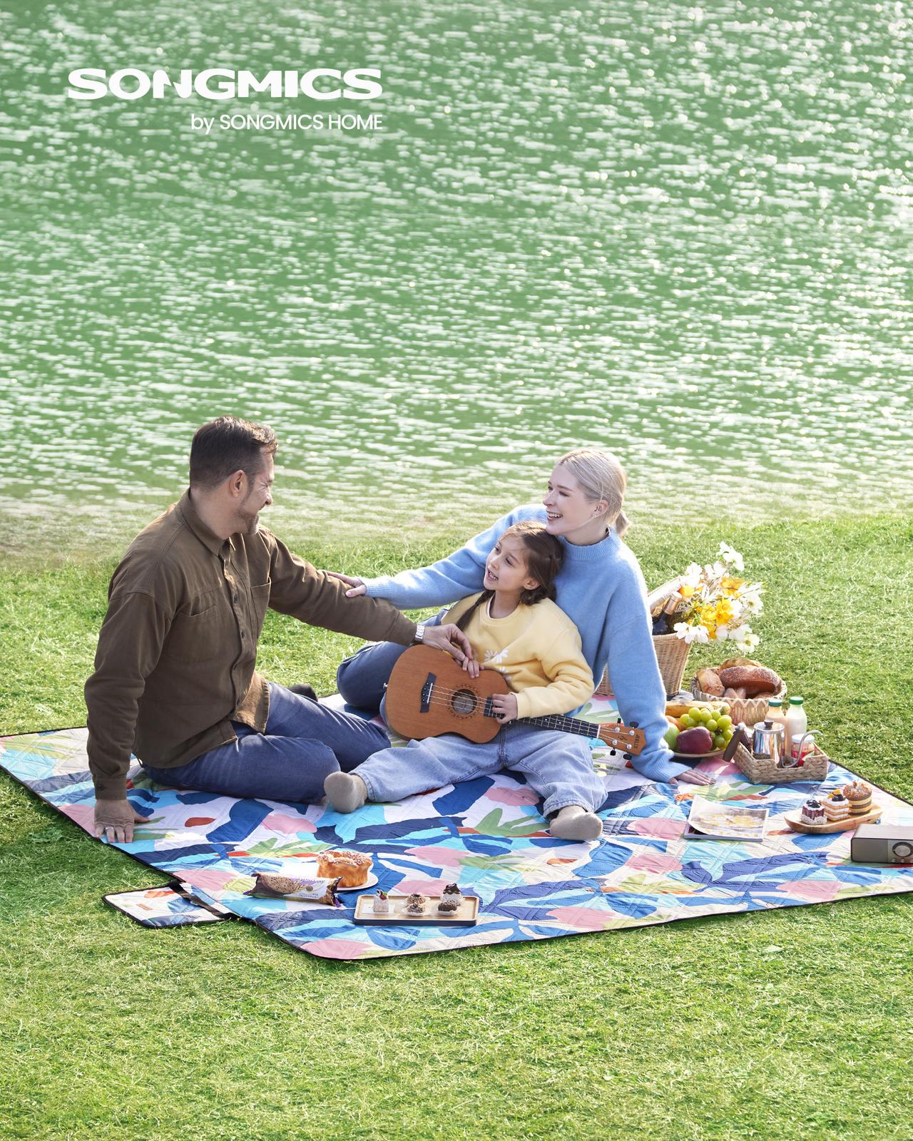 Picnic Blanket 200 x 150 cm Colourful Fern - image 3