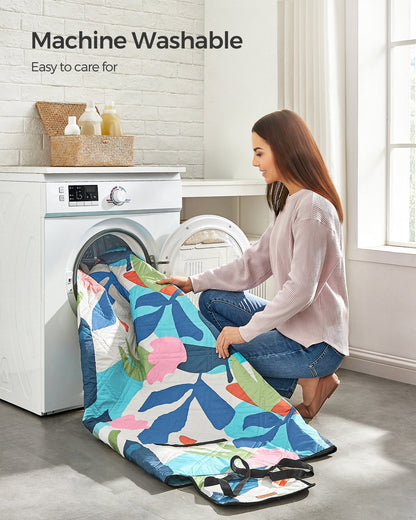 Picnic Blanket 200 x 150 cm Colourful Fern - image 6