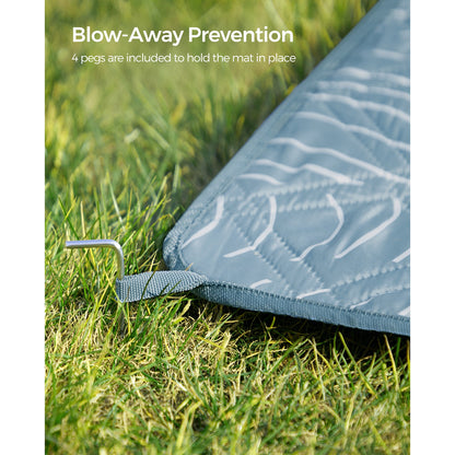 Picnic Blanket 200 x 200 cm Leaf Pattern and Blue - image 6