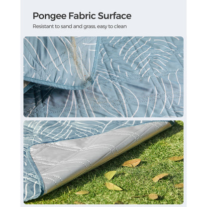 Picnic Blanket 200 x 200 cm Leaf Pattern and Blue - image 7