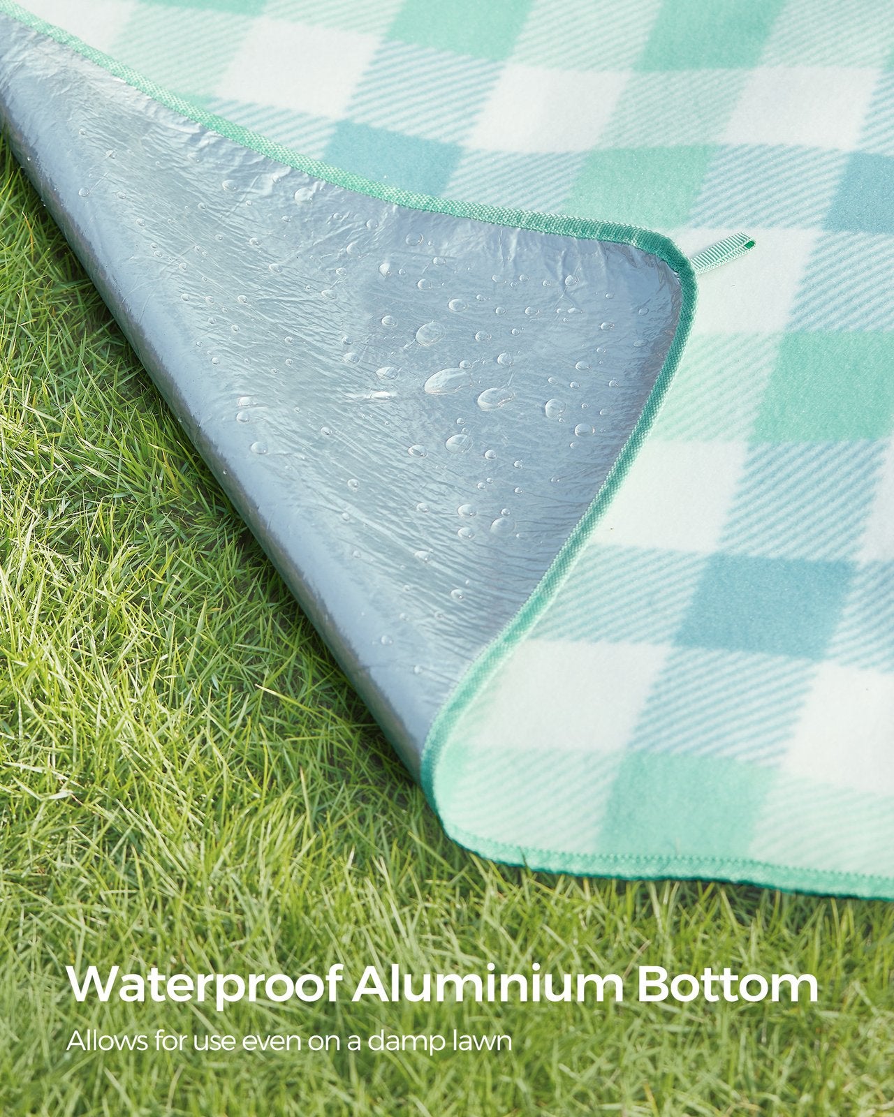 Picnic Blanket 200 x 200 cm Green and White - image 5