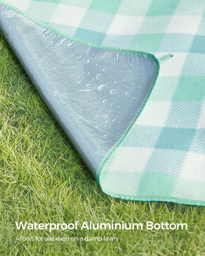 Picnic Blanket 200 x 200 cm Green and White - image 5