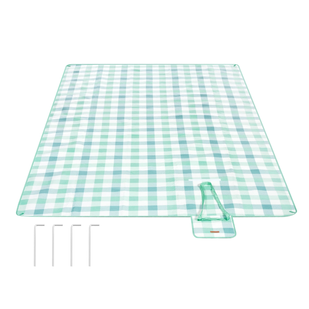 Picnic Blanket 300 x 200 cm Green and White - image 1