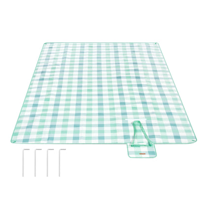 Picnic Blanket 300 x 200 cm Green and White - image 1