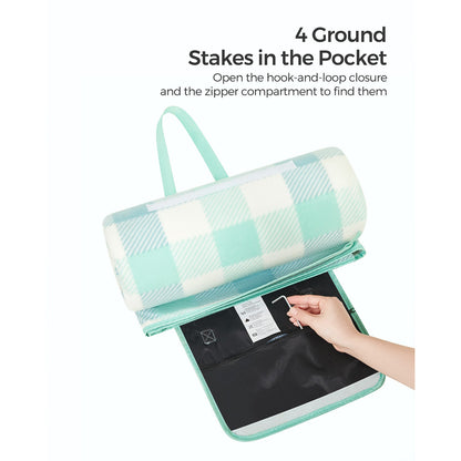 Picnic Blanket 300 x 200 cm Green and White - image 2