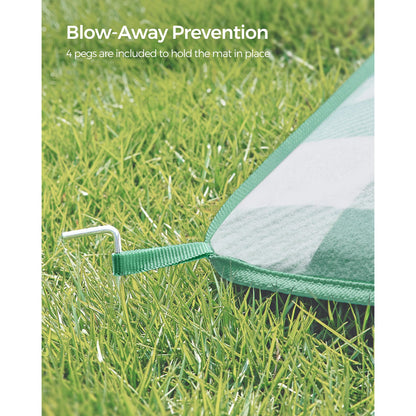 Picnic Blanket 300 x 200 cm Green and White - image 6