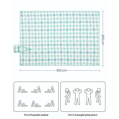 Picnic Blanket 300 x 200 cm Green and White - image 9