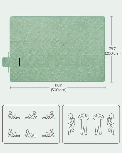 Picnic Blanket 200 x 200 cm Leaf Pattern and Blue - image 19