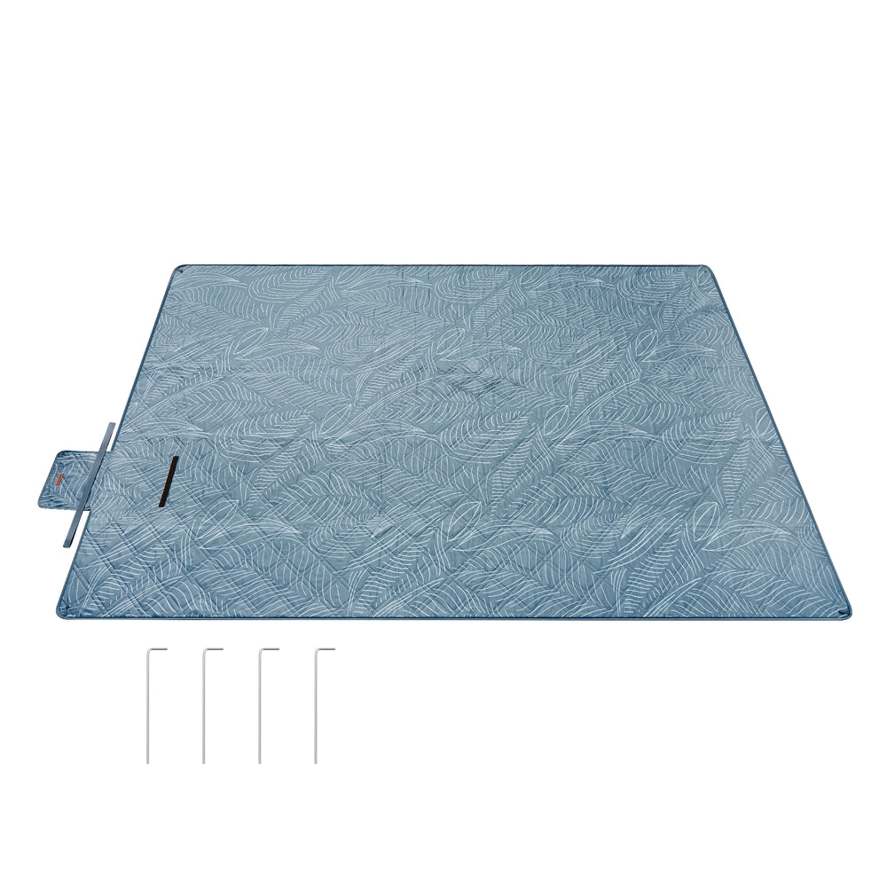 Picnic Blanket 200 x 200 cm Leaf Pattern and Blue - image 22