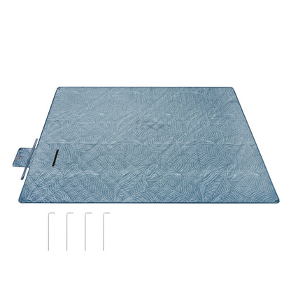 Picnic Blanket 200 x 200 cm Leaf Pattern and Blue - image 22
