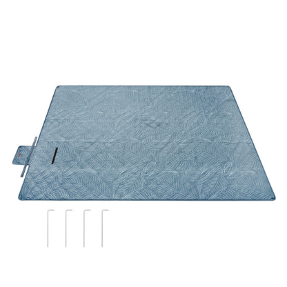 Picnic Blanket 200 x 200 cm Leaf Pattern and Blue - image 23